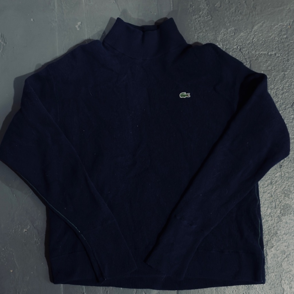 Lacoste Navy turtleneck sweater wool